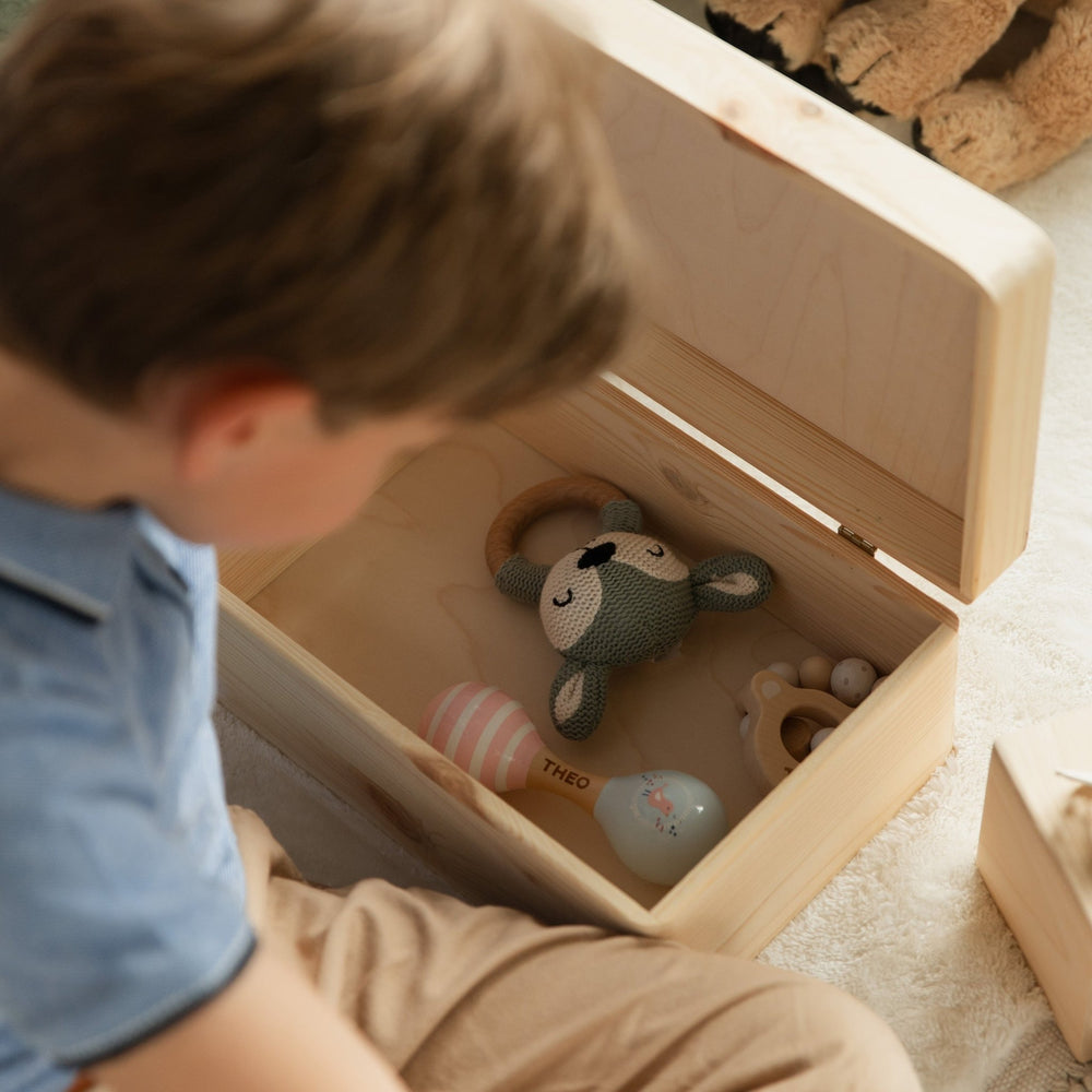 Erinnerungsbox Baby - Regenbogen rosa Herzen - Muckelmeister