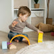 Montessori Spielzeug - Regenbogen Holzbausteine mit Kugel - Muckelmeister