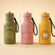 TRIXIE Trinkflasche personalisiert mit Gravur - Löwe, Dino und Schmetterling 350ml - Geschenk zur Einschulung - Muckelmeister