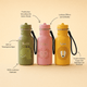 TRIXIE Trinkflasche personalisiert mit Gravur - Löwe, Dino und Schmetterling 350ml - Geschenk zur Einschulung - Muckelmeister