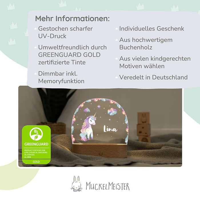 Nachtlicht Kinder personalisiert - Einhorn