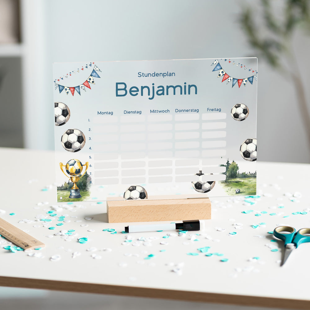 Stundenplan abwischbar personalisiert - Fussballplatz - Muckelmeister