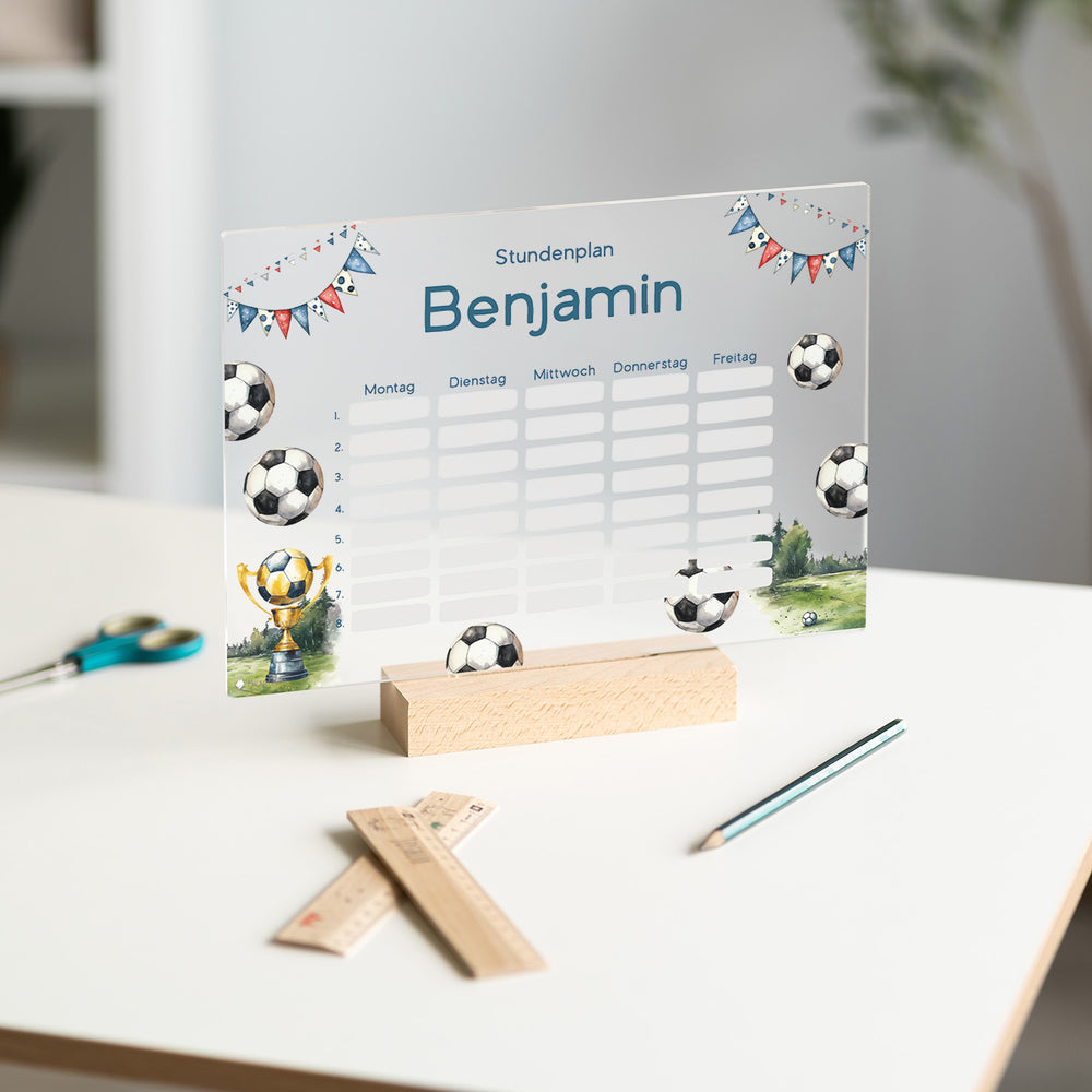 Stundenplan abwischbar personalisiert - Fussballplatz - Muckelmeister