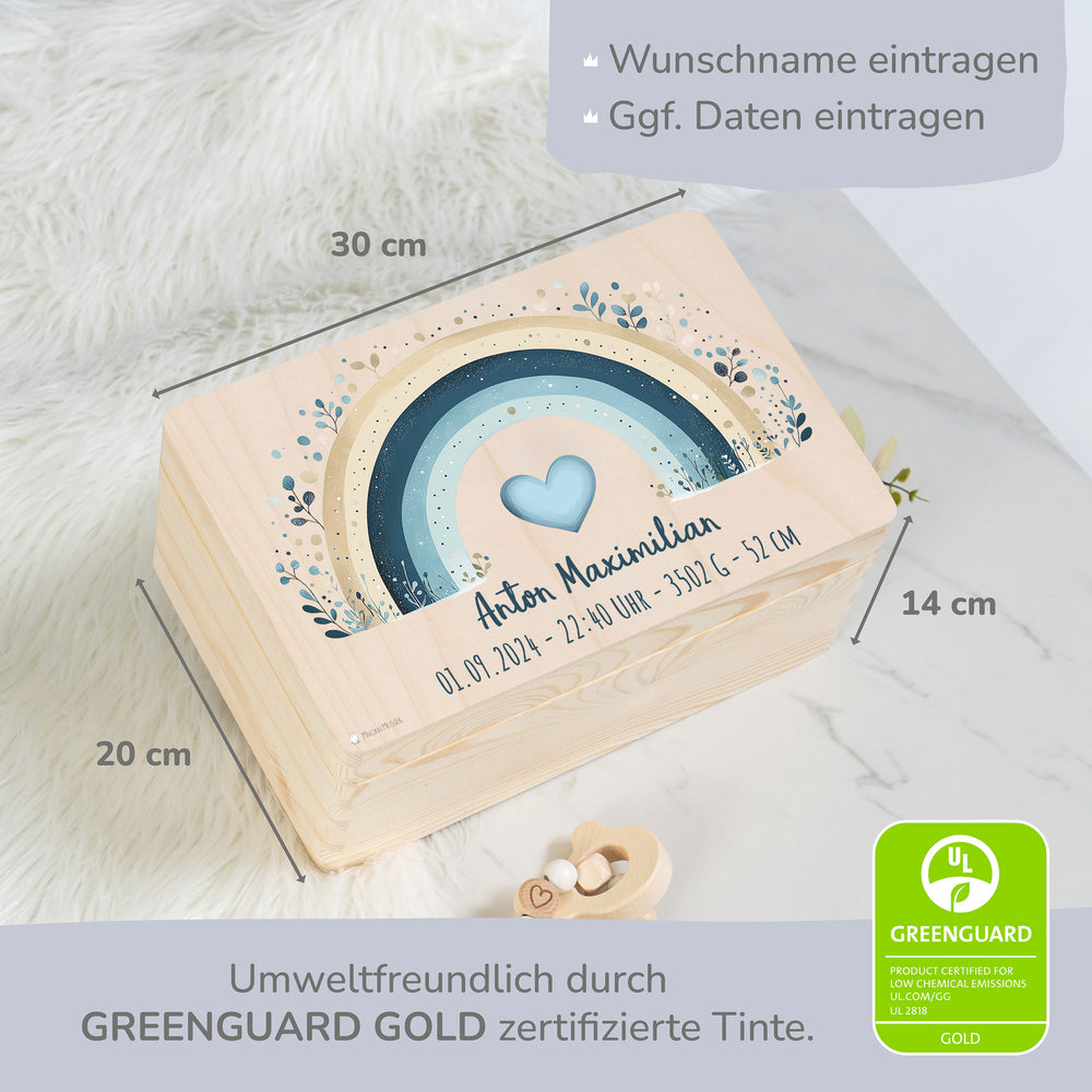 Erinnerungsbox Baby - Regenbogen blau - Muckelmeister