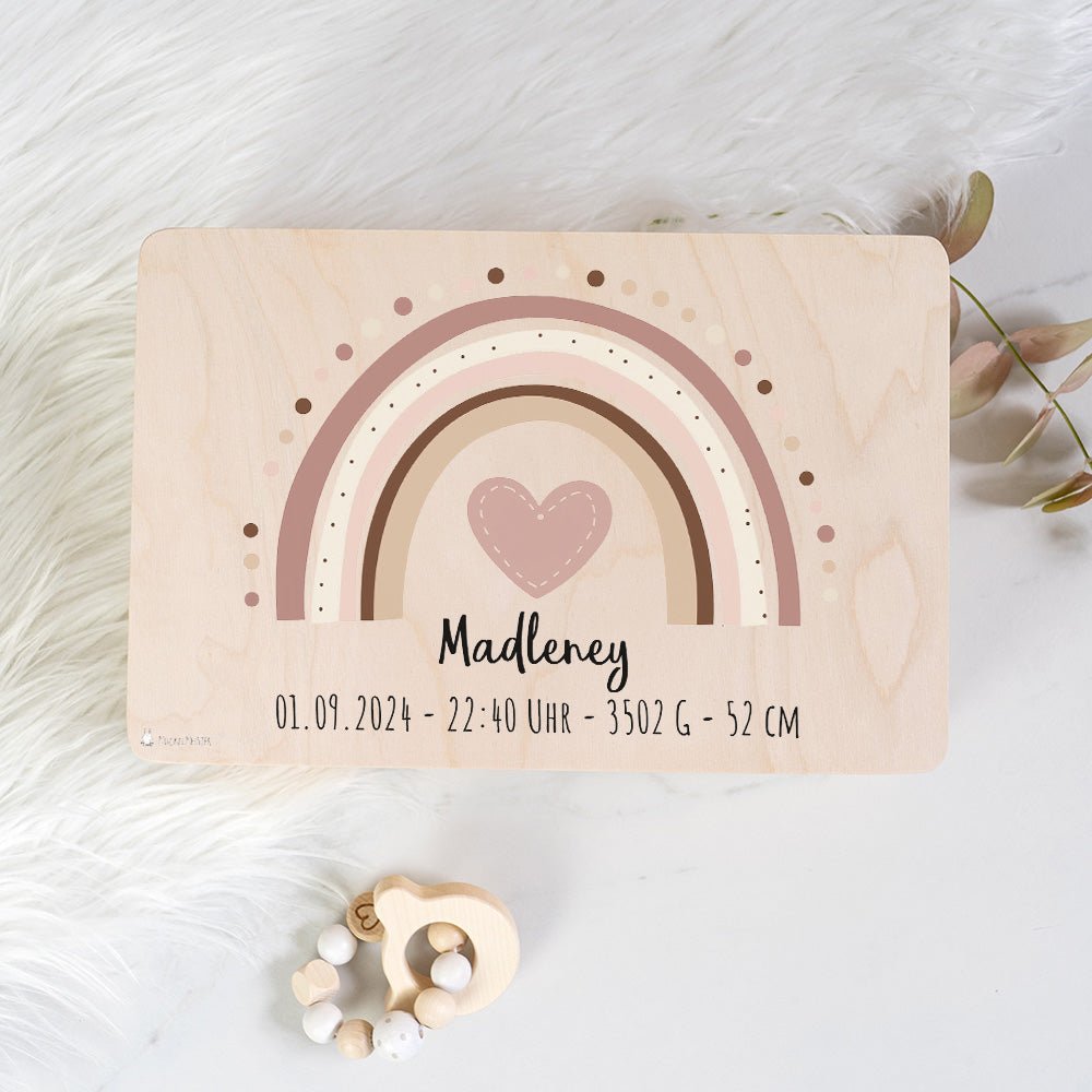 Erinnerungsbox Baby - Regenbogen rosa - Muckelmeister