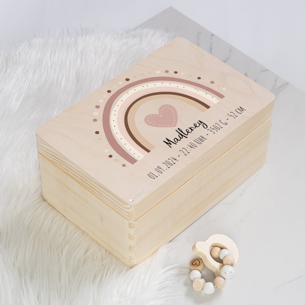 Erinnerungsbox Baby - Regenbogen rosa - Muckelmeister