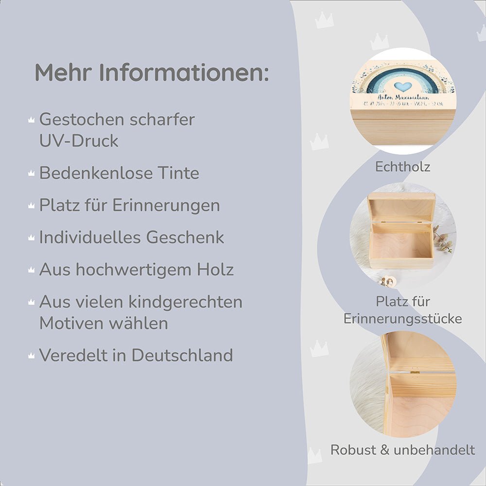 Erinnerungsbox Baby - Regenbogen blau - Muckelmeister