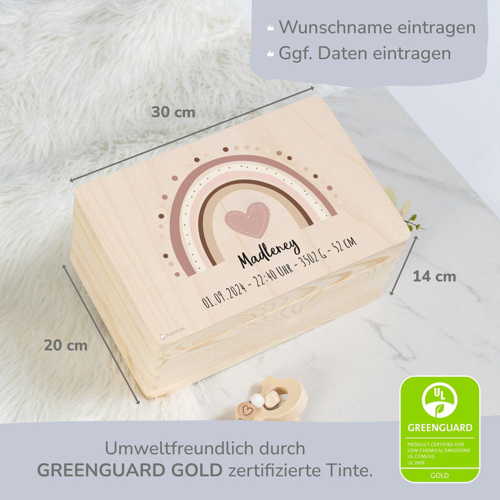 Erinnerungsbox Baby - Regenbogen rosa - Muckelmeister