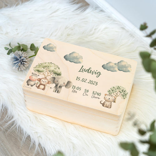 Erinnerungsbox Baby Tiere Safari