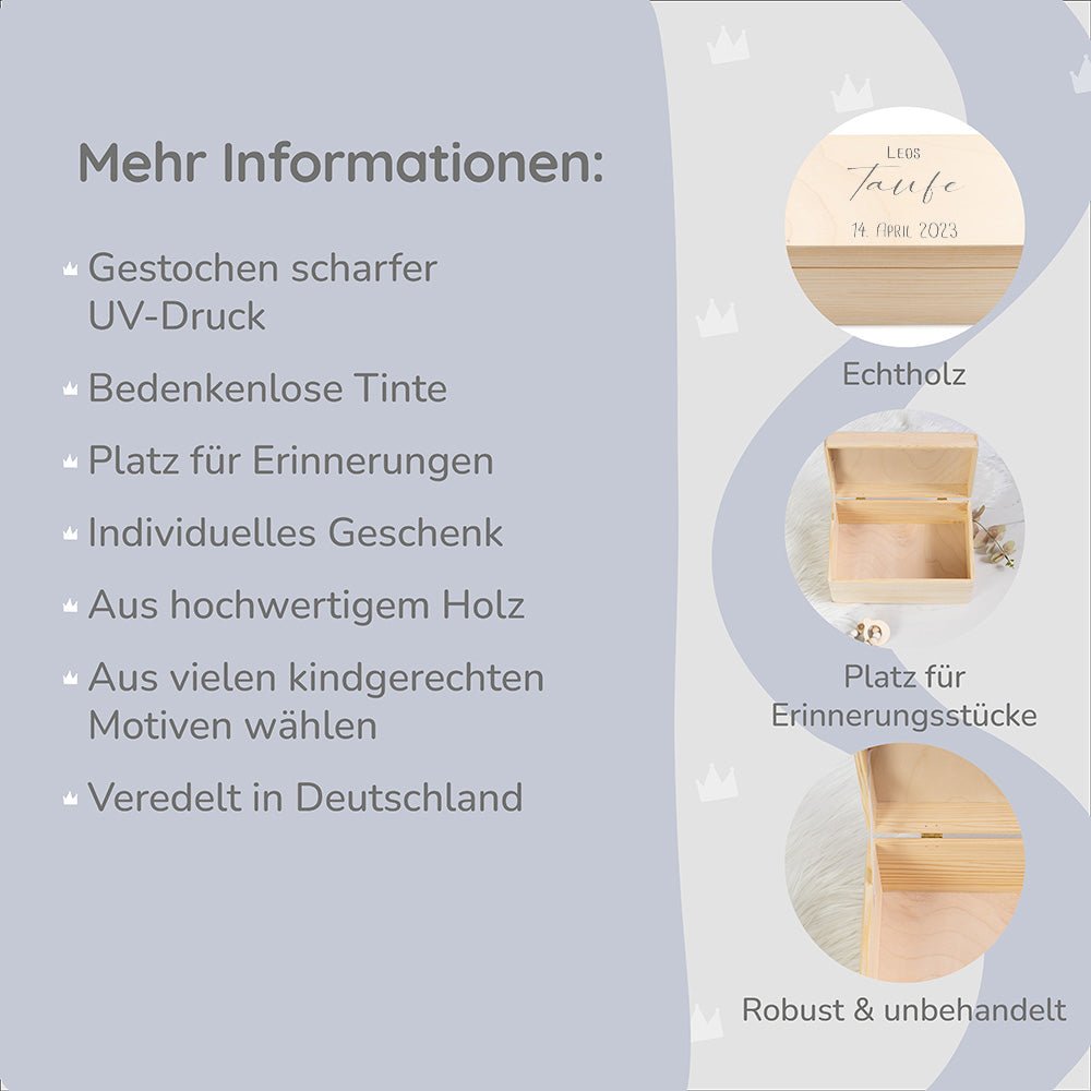 Erinnerungsbox Taufe mit Datum - Muckelmeister