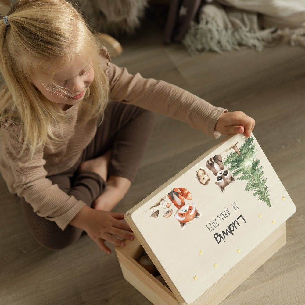 Erinnerungsbox Waldtiere mit Wunschtext - Muckelmeister