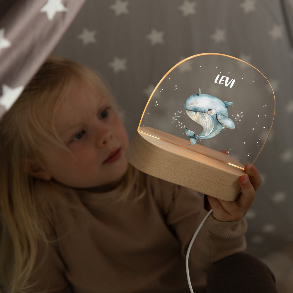 Nachtlicht Kinder personalisiert - Wal - Muckelmeister