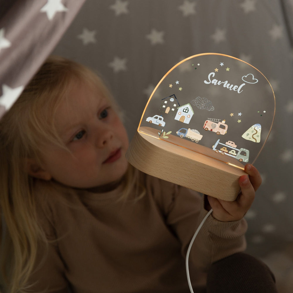 LED Nachtlicht Kinder personalisiert - Autos - Muckelmeister