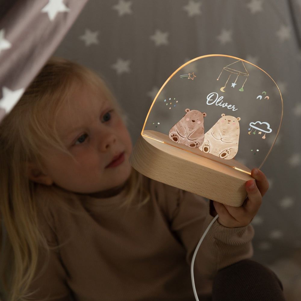 LED Nachtlicht Kinder personalisiert - Bären - Muckelmeister