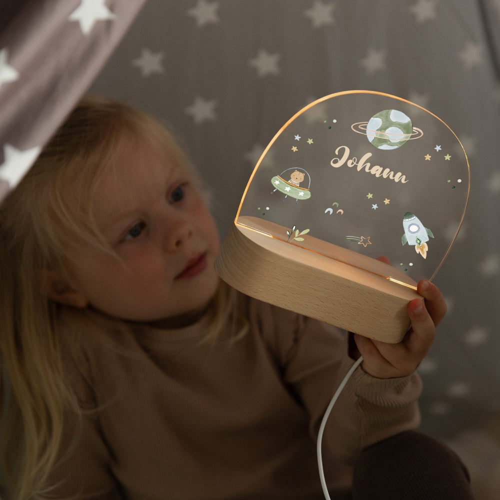 LED Nachtlicht Kinder personalisiert - Weltraum - Muckelmeister