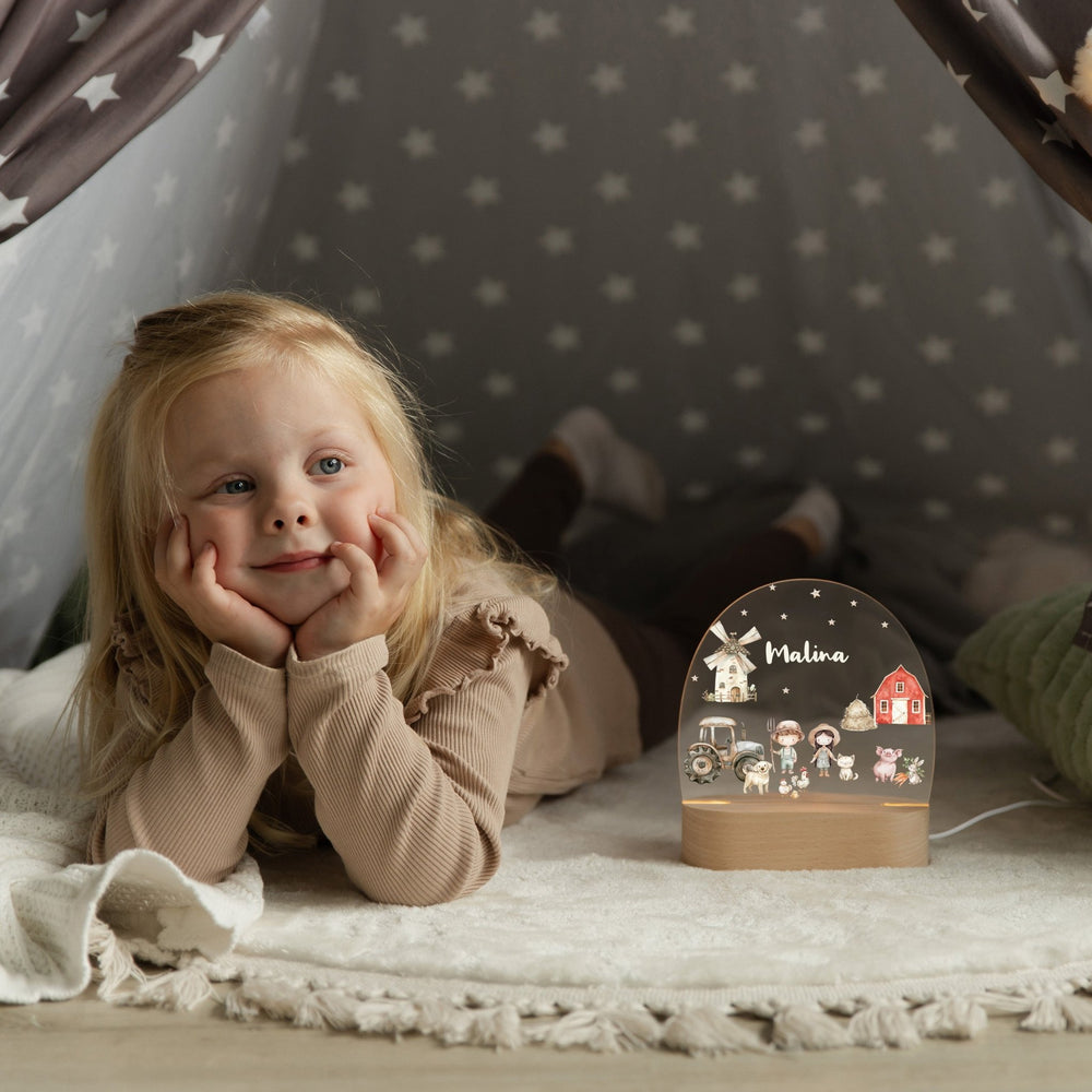 LED Nachtlicht Kinder personalisiert - Bauernhof - Muckelmeister