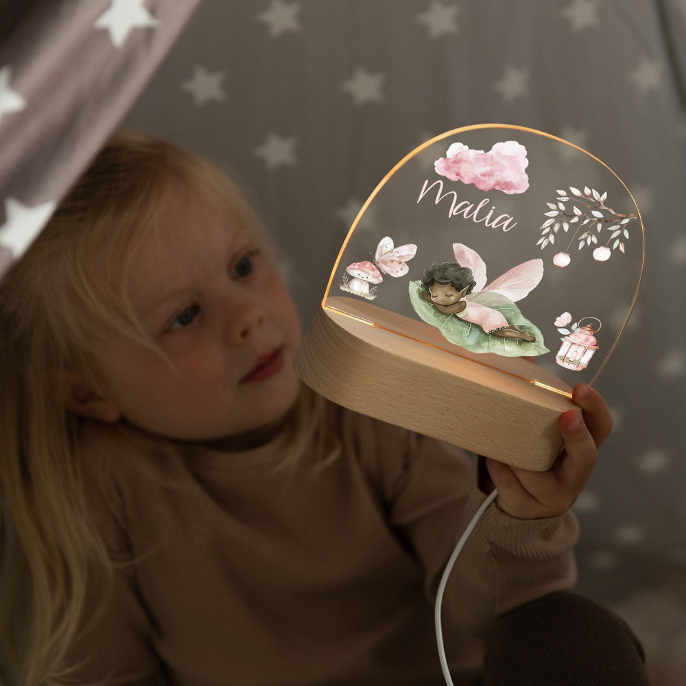 LED Nachtlicht Kinder personalisiert - Fee schlafend - Muckelmeister