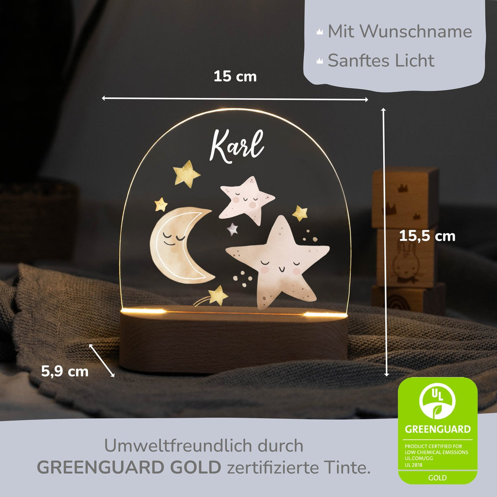 LED Nachtlicht Kinder personalisiert - Sterne - Muckelmeister