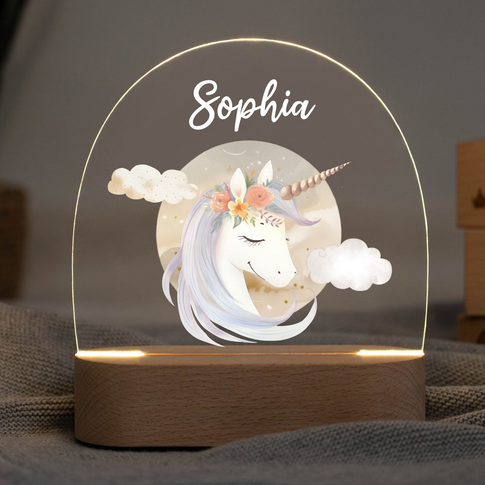 LED Nachtlicht Kinder personalisiert - Boho Einhorn - Muckelmeister