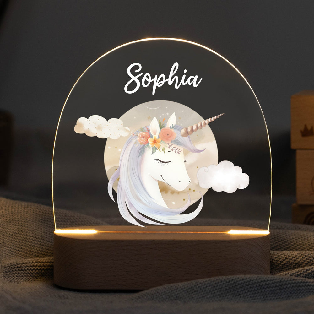 LED Nachtlicht Kinder personalisiert - Boho Einhorn - Muckelmeister