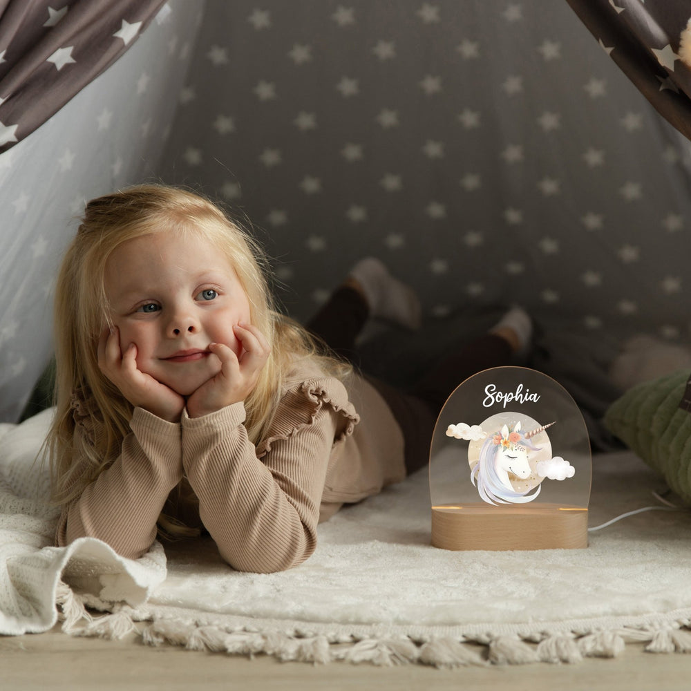 LED Nachtlicht Kinder personalisiert - Boho Einhorn - Muckelmeister