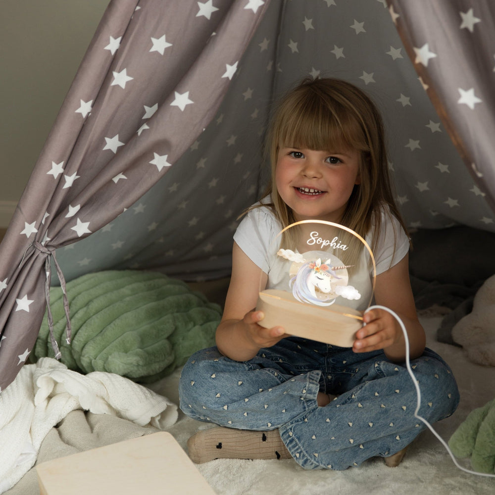 LED Nachtlicht Kinder personalisiert - Boho Einhorn - Muckelmeister