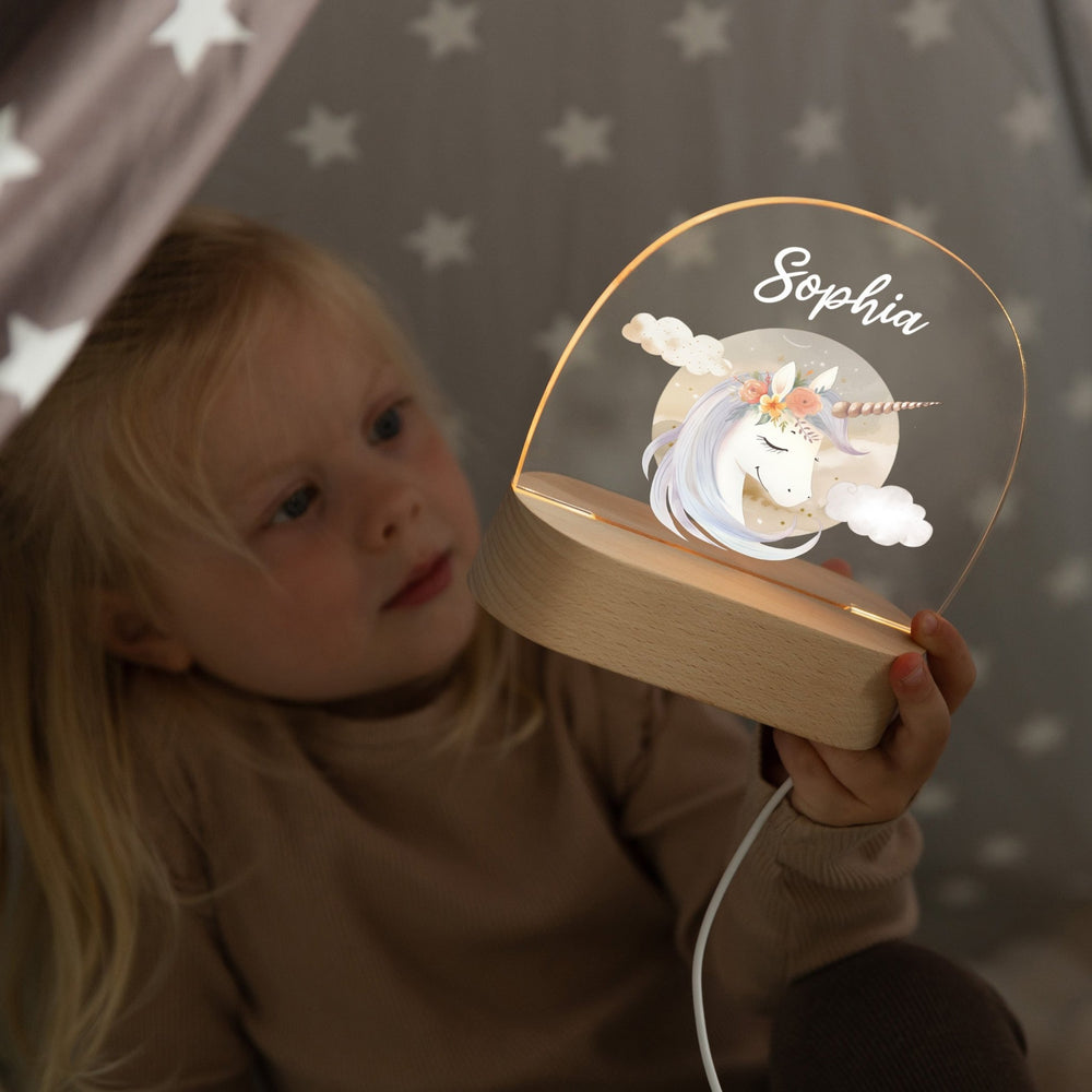LED Nachtlicht Kinder personalisiert - Boho Einhorn - Muckelmeister