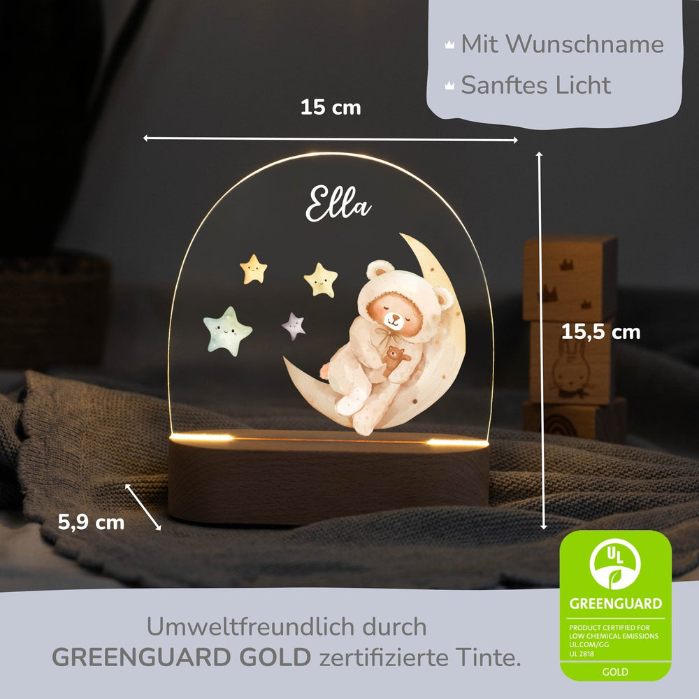 LED Nachtlicht Kinder personalisiert - Traumbärchen - Muckelmeister