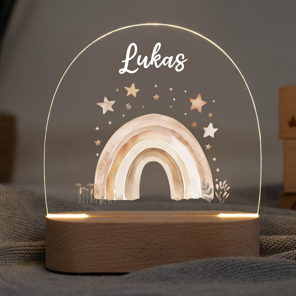 LED Nachtlicht Kinder personalisiert - Boho Regenbogen - Muckelmeister