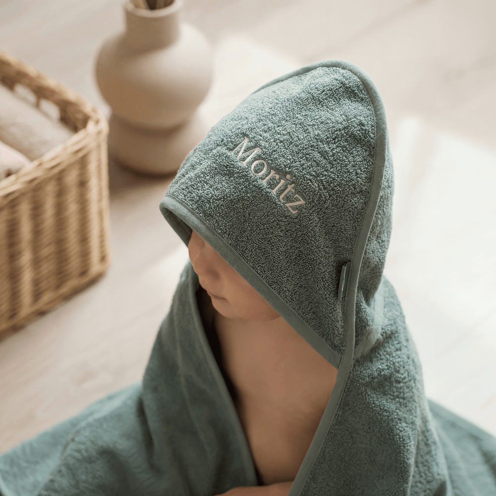Kapuzenhandtuch Baby Frottee | Personalisiertes Badehandtuch | Stick - Muckelmeister