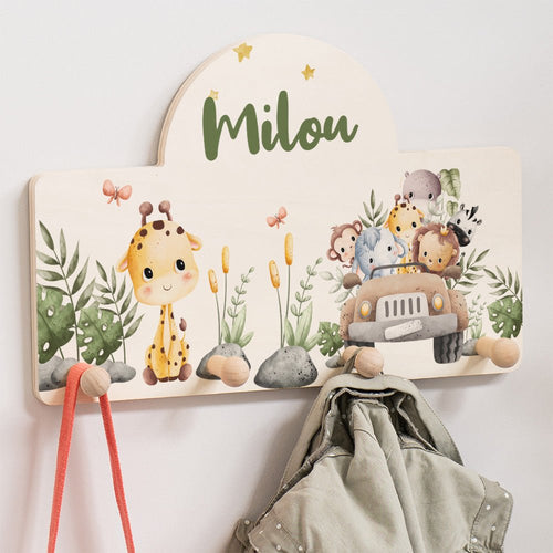 Kindergarderobe Personalisiert - Baby Safari