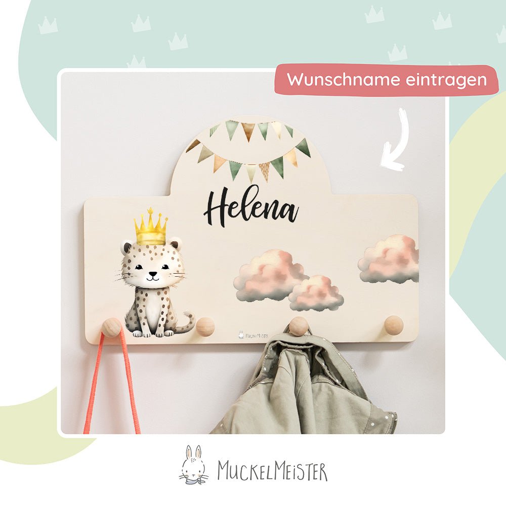Kindergarderobe Personalisiert - Leopard - Muckelmeister