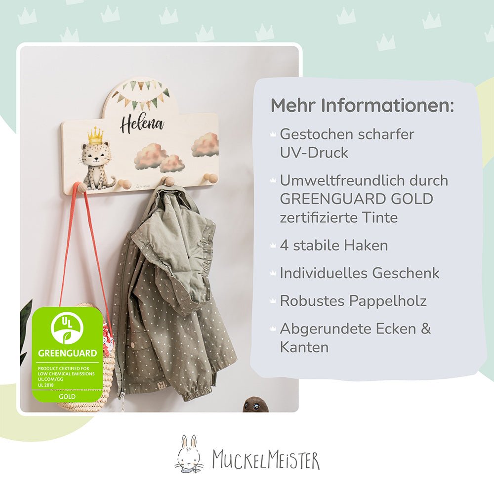 Kindergarderobe Personalisiert - Leopard - Muckelmeister
