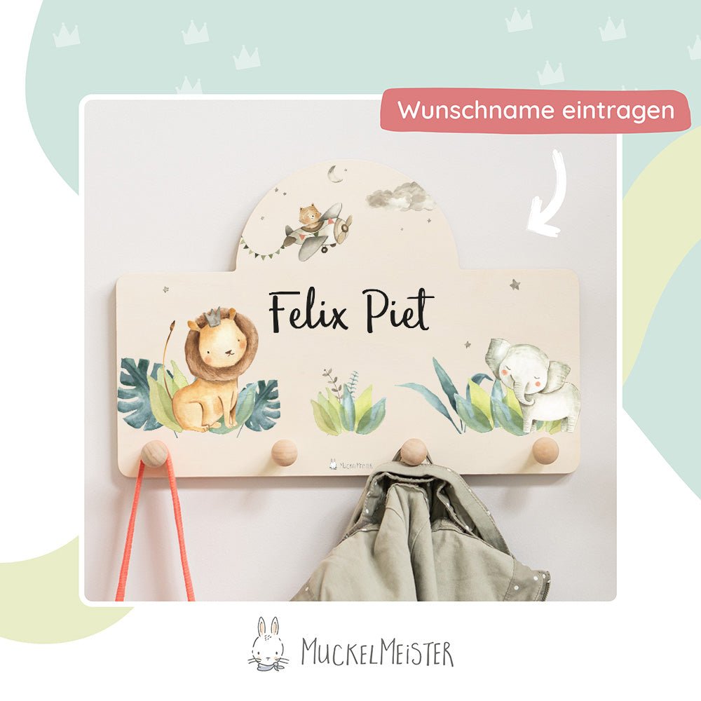 Kindergarderobe Personalisiert - Löwe - Muckelmeister