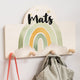 Kindergarderobe Personalisiert - Regenbogen gruen - Muckelmeister