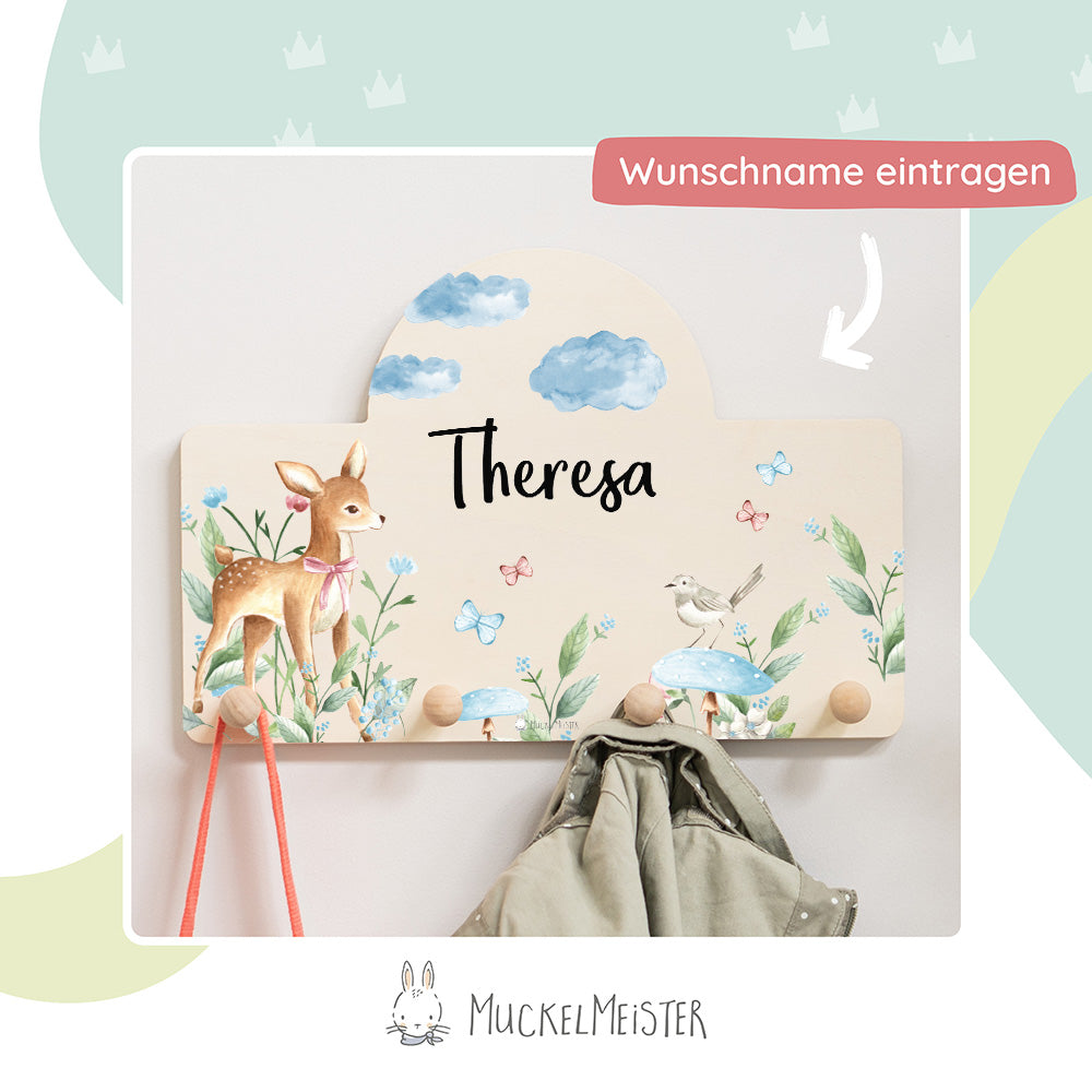 Kindergarderobe Personalisiert - Reh