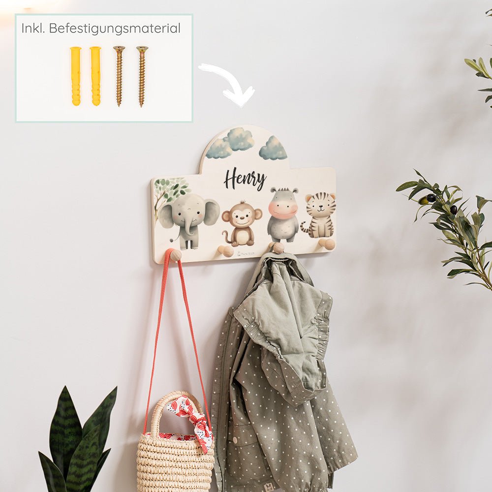 Kindergarderobe Personalisiert - Safari - Muckelmeister