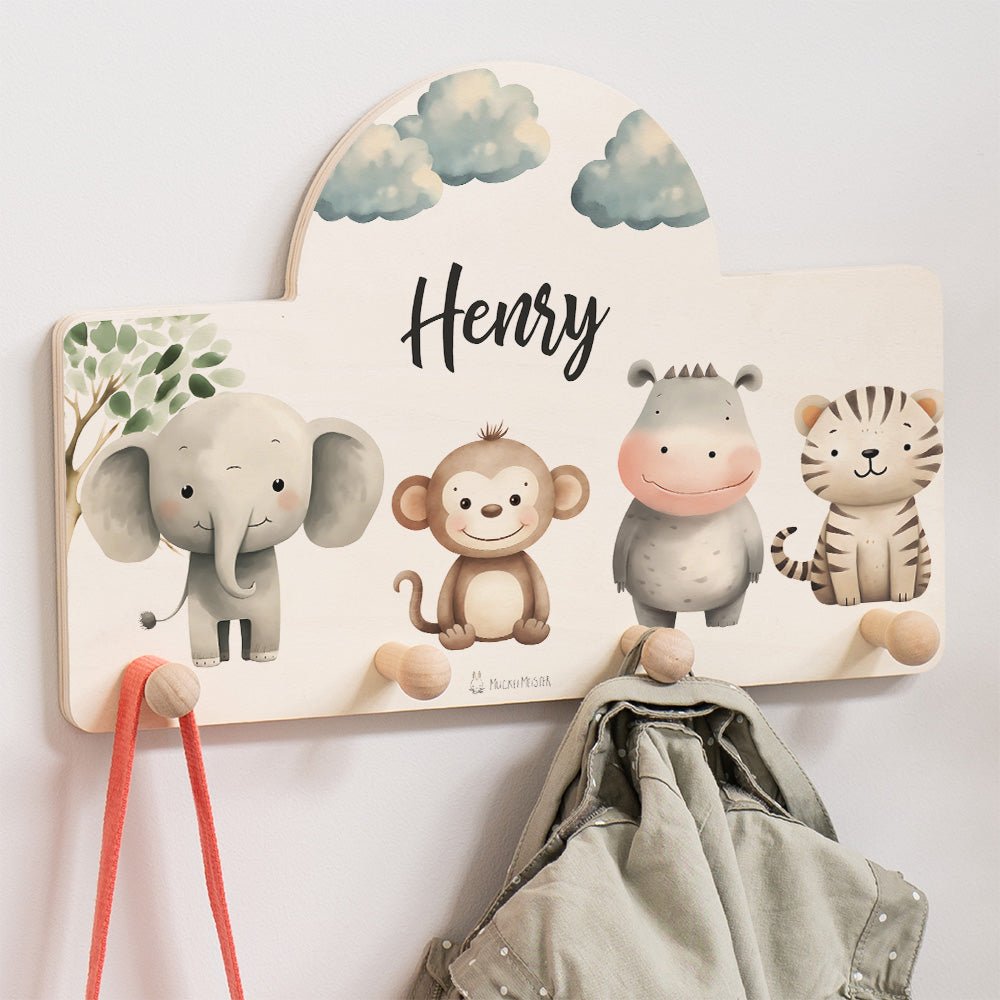Kindergarderobe Personalisiert - Safari - Muckelmeister