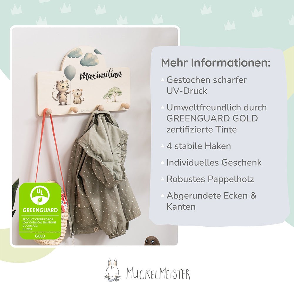 Kindergarderobe Personalisiert - Tiger - Muckelmeister