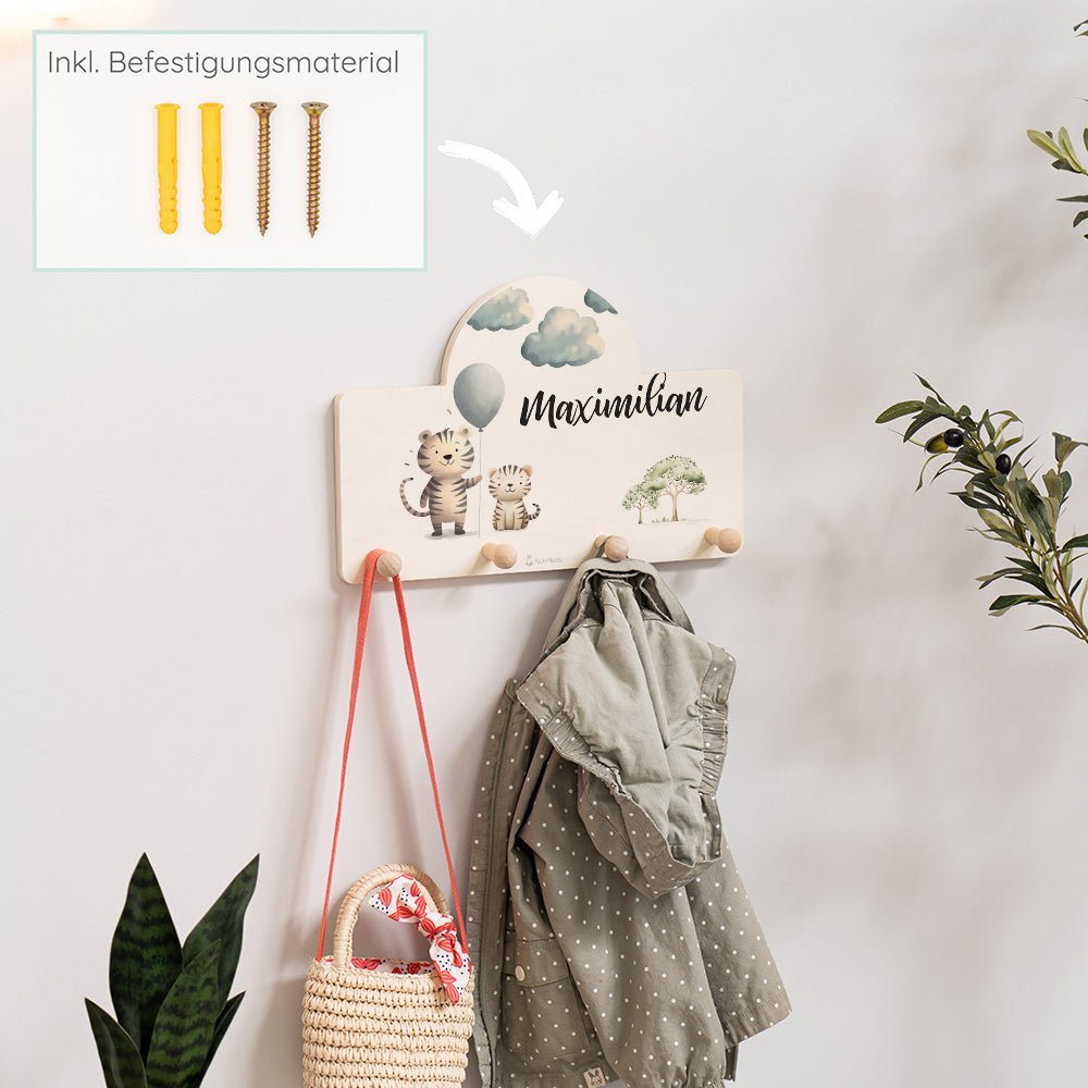 Kindergarderobe Personalisiert - Tiger - Muckelmeister