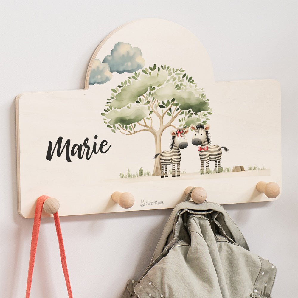 Kindergarderobe Personalisiert - Zebra - Muckelmeister