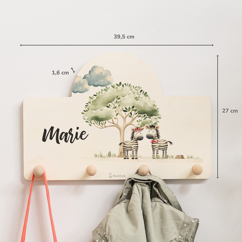 Kindergarderobe Personalisiert - Zebra - Muckelmeister