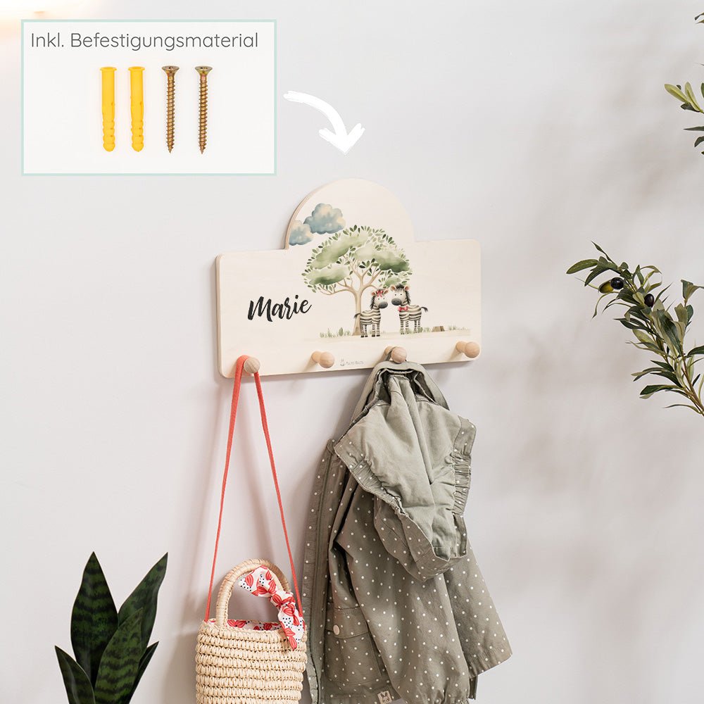 Kindergarderobe Personalisiert - Zebra - Muckelmeister