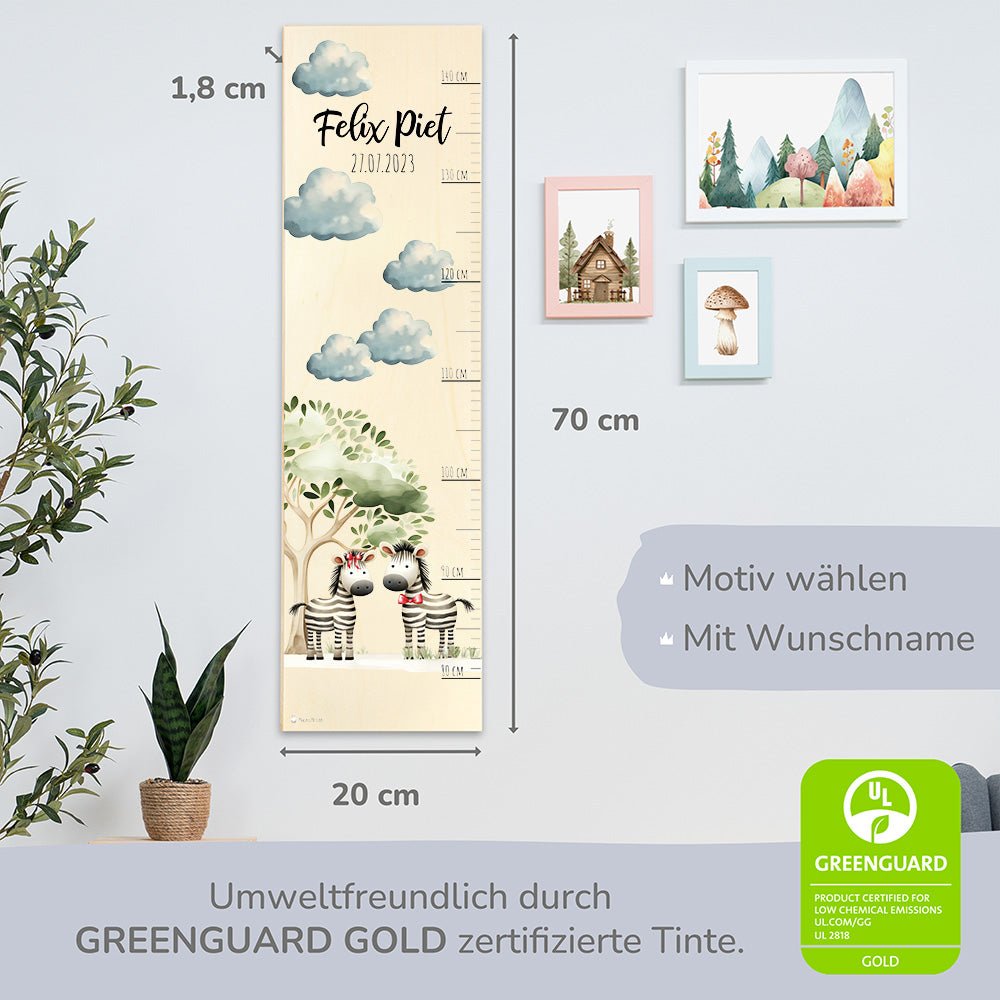 Kinder Messlatte Motiv Zebra - Muckelmeister