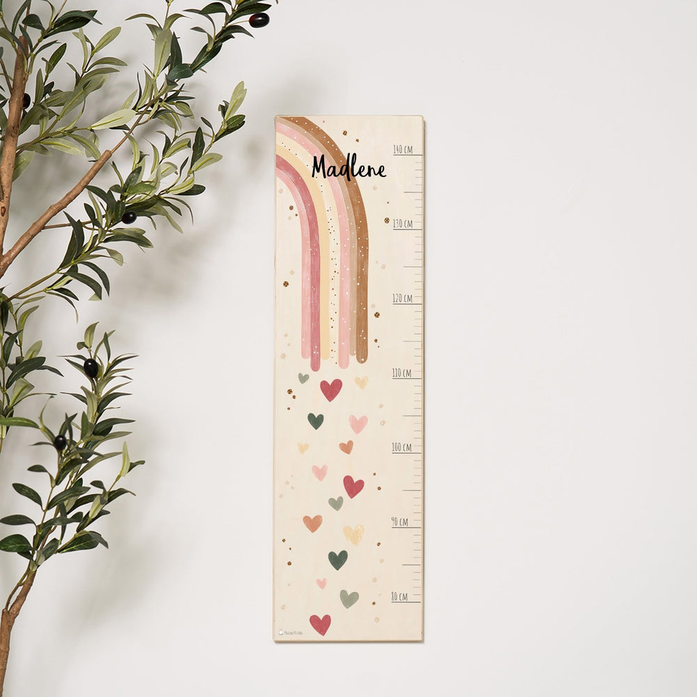 Messlatte Kinder Holz - Regenbogen Boho - Muckelmeister