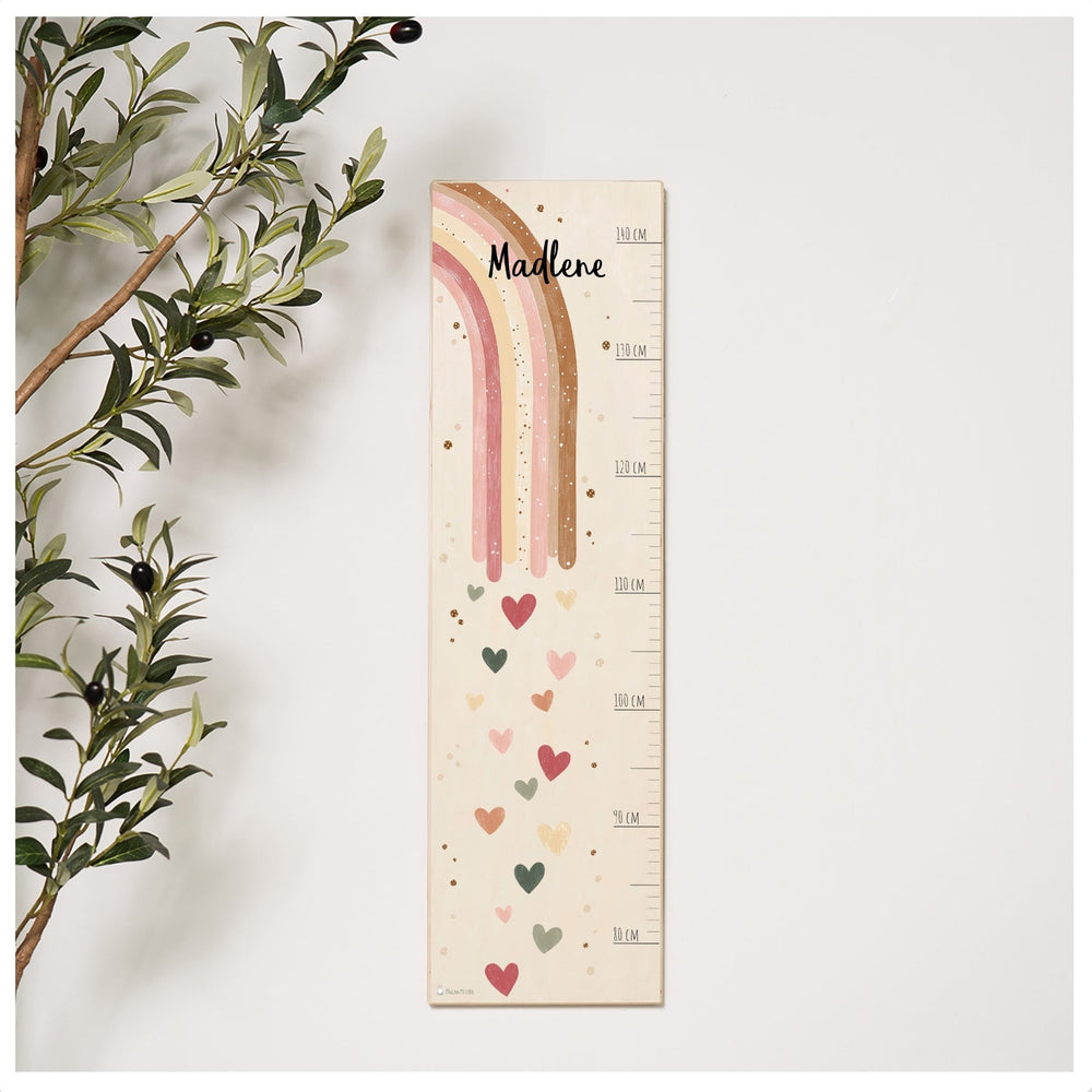 Messlatte Kinder Holz - Regenbogen Boho - Muckelmeister
