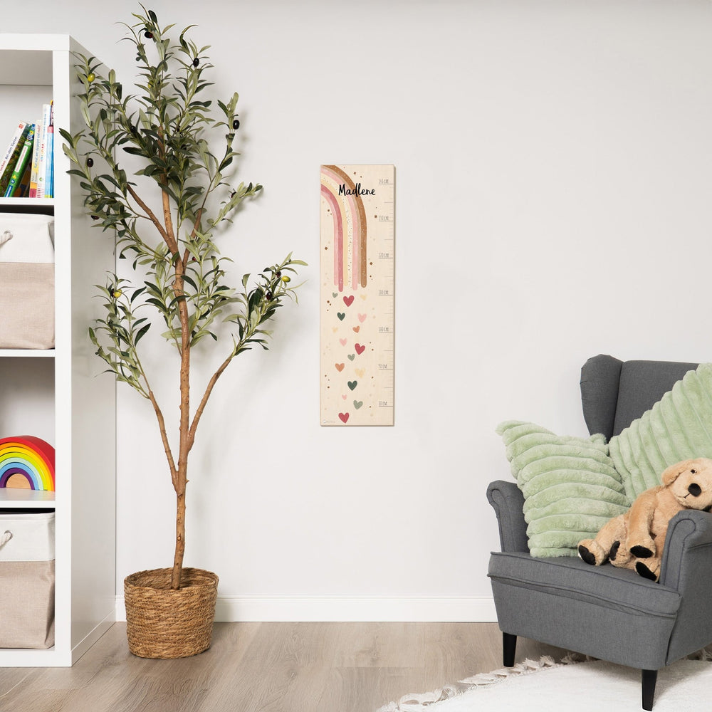 Messlatte Kinder Holz - Regenbogen Boho - Muckelmeister