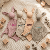 Personalisiertes Schmusetuch mit Namen - Hase | Stick - Muckelmeister