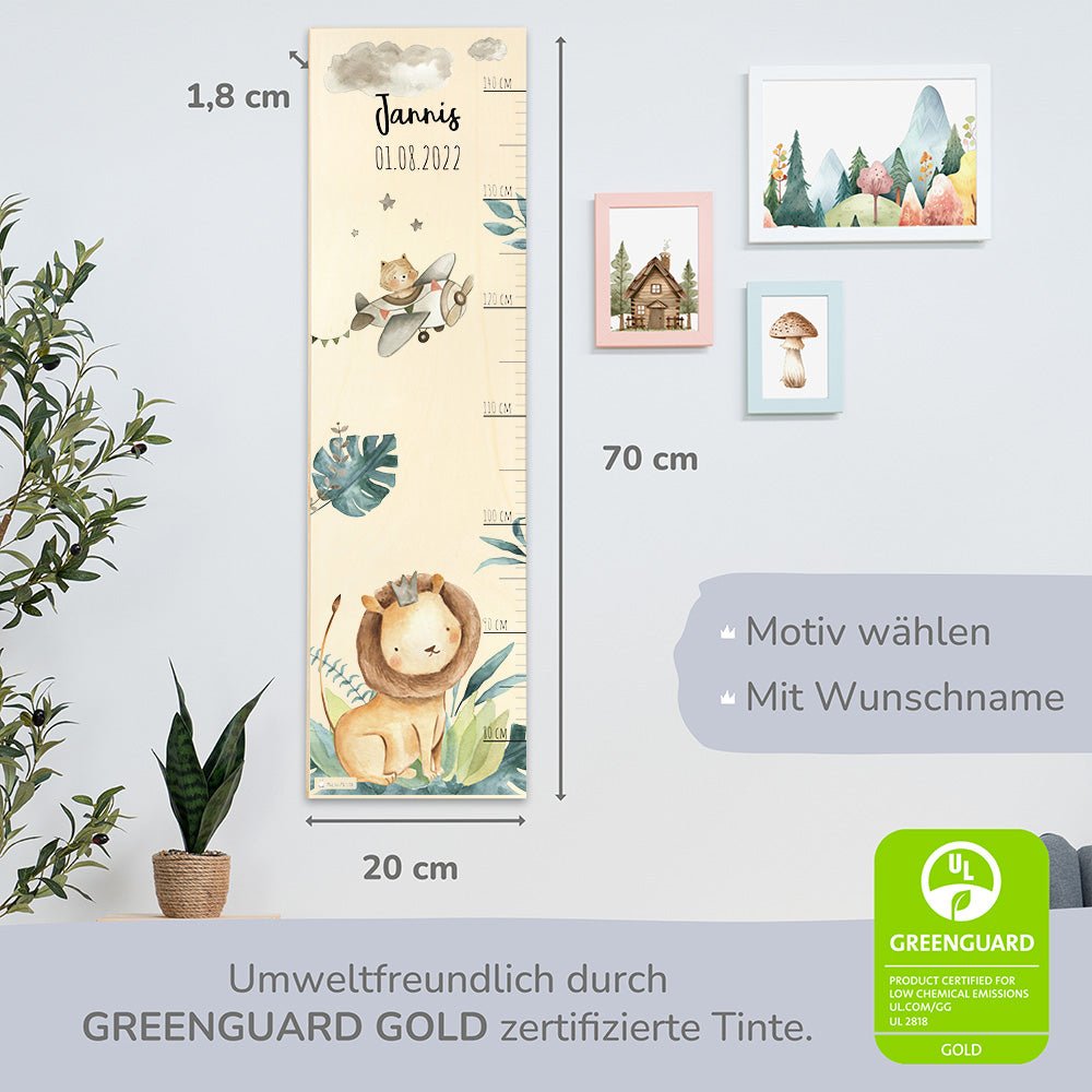 Messlatte Kinder Holz Motiv Löwe - Muckelmeister