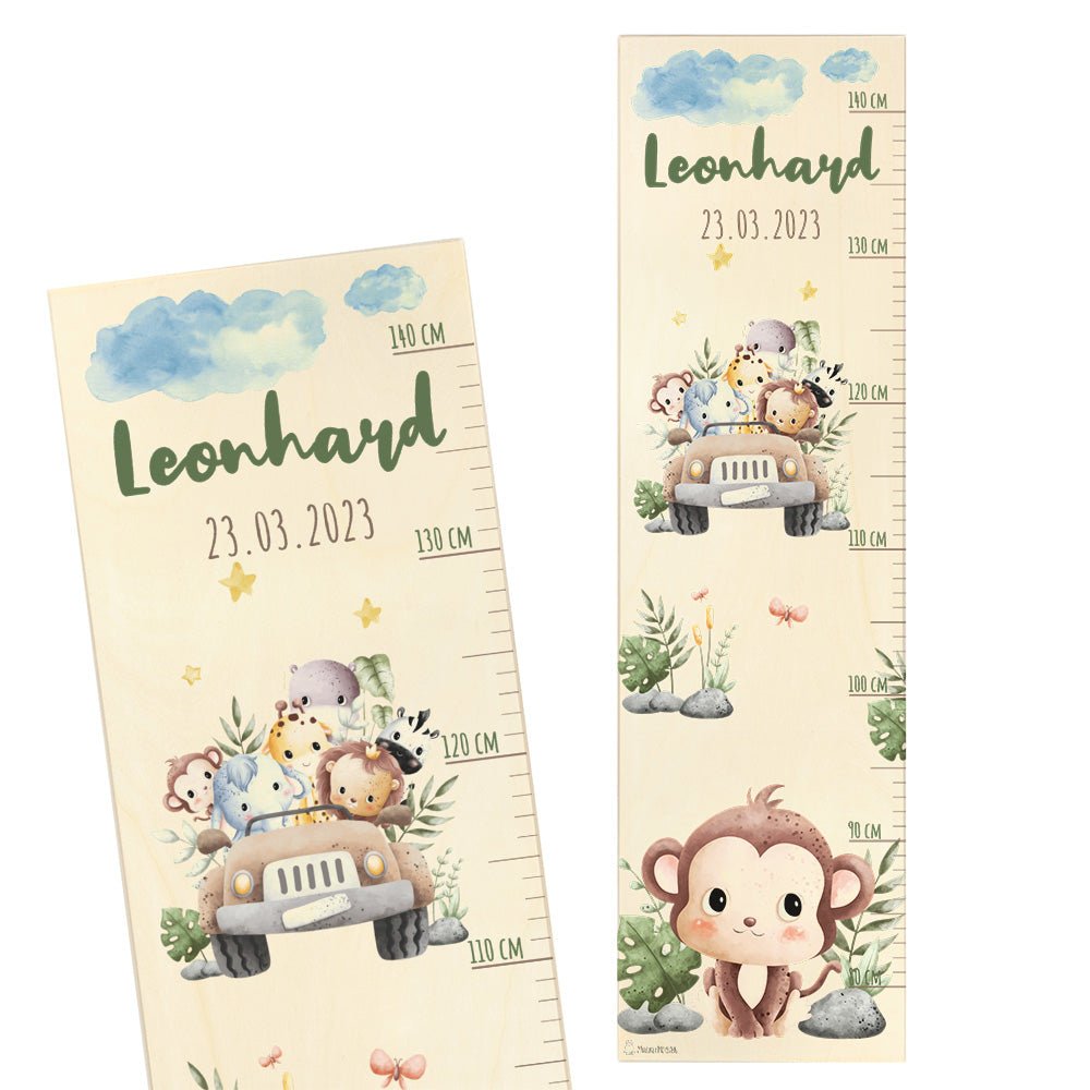 Messlatte Kinder Holz Safari Motive - Muckelmeister